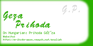 geza prihoda business card